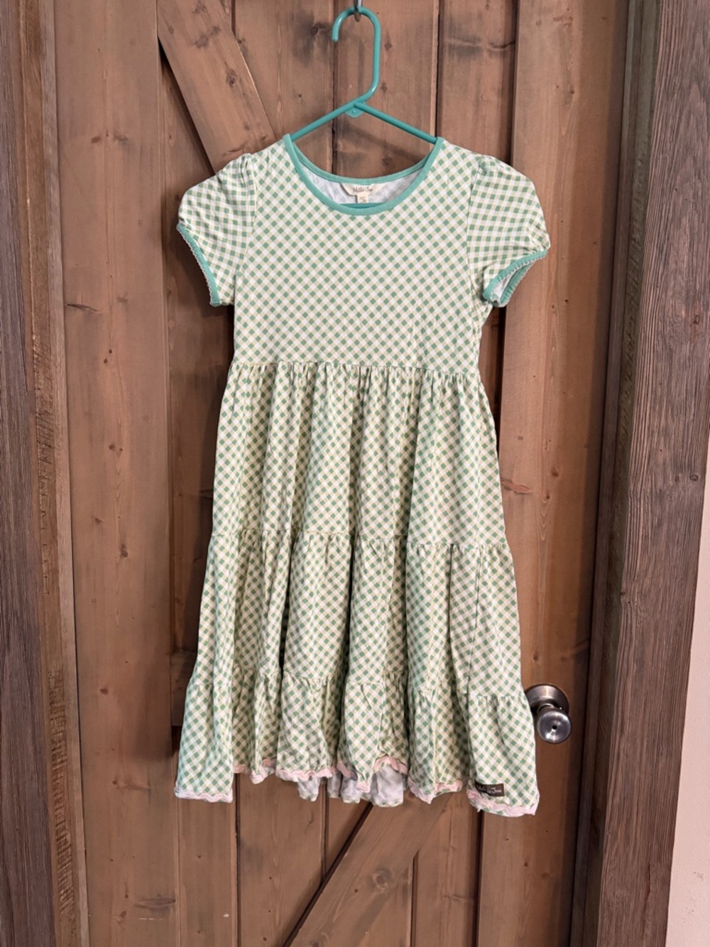 Matilda Jane Easy as Pie Dress Brilliant Daydream Girls Green
Pink Gingham Sz 12